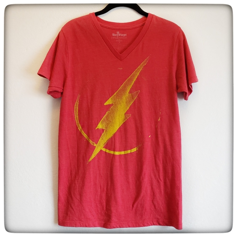 Flash Justice League V-neck Tee - Six Flags